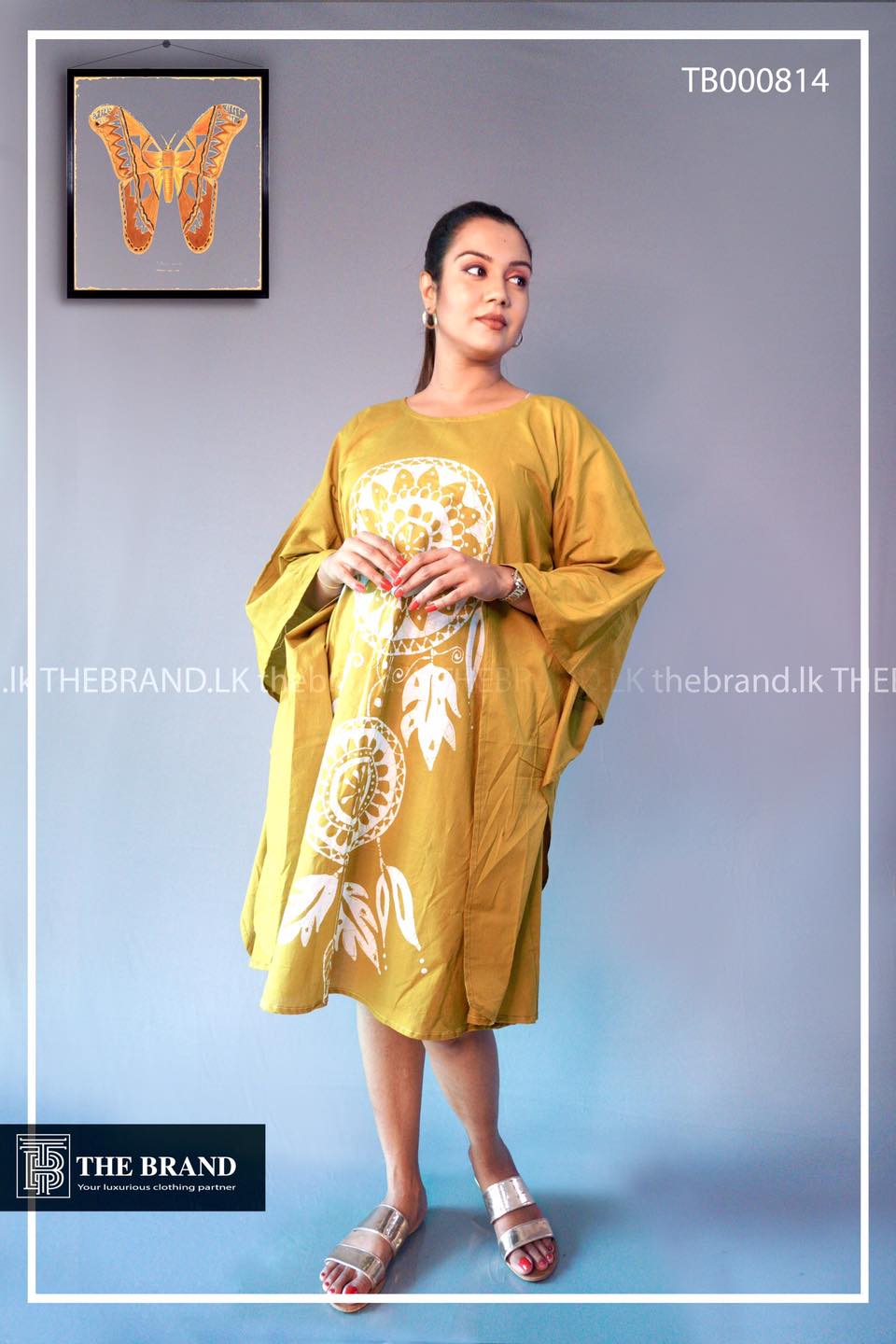 The Brand Mustard batik kaftan