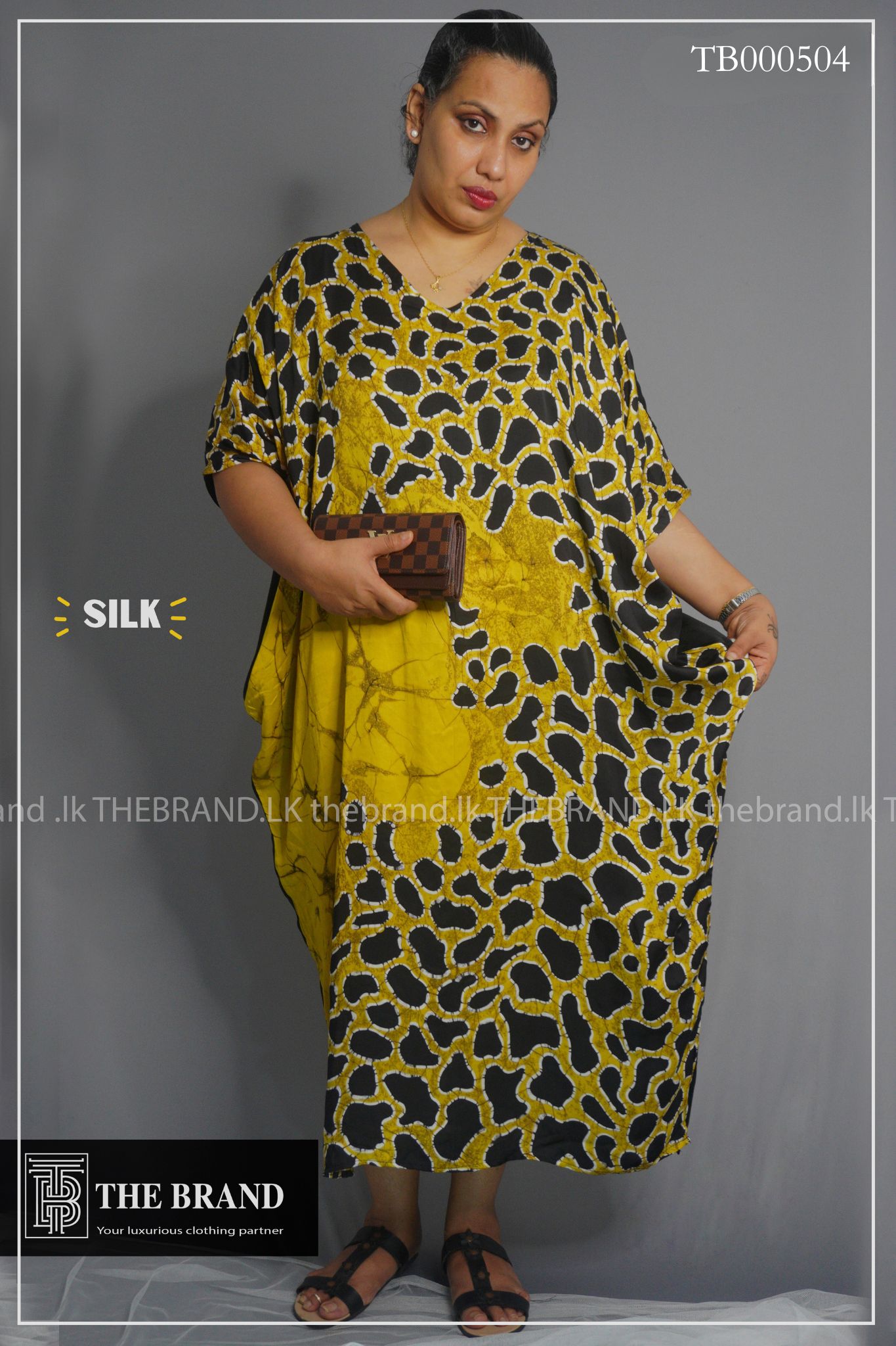 Leopard Silk Batik Kaftan - The Brand